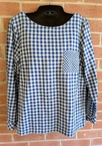J. Jill Damen Top XS Gingham Rücken Knopf Relaxed Fit Cottagecore Prairie Farm - Bild 1 von 9
