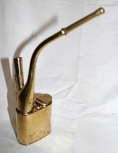 Accessori asiatici antichi vintage antico ottone cinese incisi pipa da fumo - Foto 1 di 3