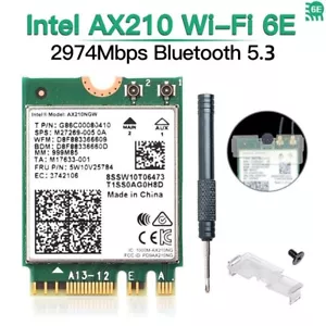WiFi 6E Wireless Card Intel AX210NGW Bluetooth Tri-Band Network PC Wifi Adapter - Picture 1 of 9