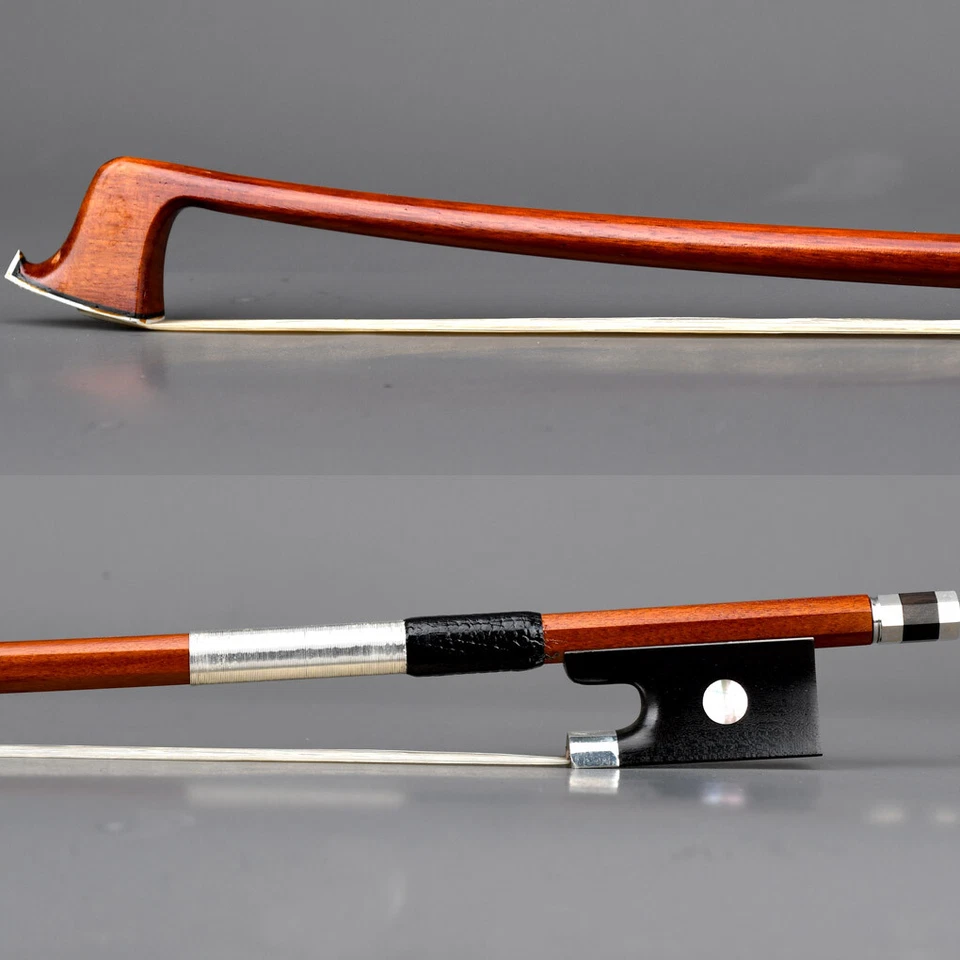 A Master Pernambuco Violin 1/2 Bow Ebony Single eye Frog Silver Parts Light Fast - Image 1 of 4