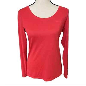Nike dri fit women's long sleeve round collar pink running top size small. - Picture 1 of 9