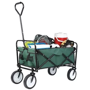 80kg Bollerwagen Faltbar Handwagen Offroad Geländereifen Strand Gebraucht Grün - Bild 1 von 8