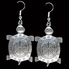 Native American jewelry Turtle  Pewter Turtle Earrings sterling silver earwires