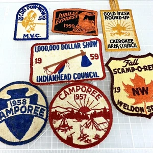 Vintage 1950s Boy Scouts America BSA Camporee Outdoors Historical Patch Lot - Picture 1 of 11