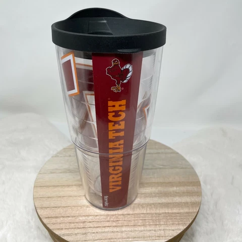 Virginia Tech VT Hokies TERVIS Insulated Tumbler 24 Oz Plastic W/Lid Mascot Cover