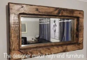 Mirror Rustic Wooden Farmhouse Mirror Reclaimed Wood furniture ALL COLOURS - Picture 1 of 9