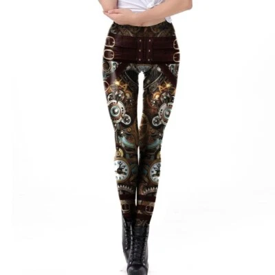 Leggings Marrón Diseño Steampunk - Tallas S a XL - LL0080 Foto 1 de 3