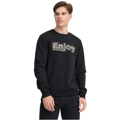 Blend felpa nera con stampa felpa girocollo da uomo art. 20717186 - Imagen 1 de 4