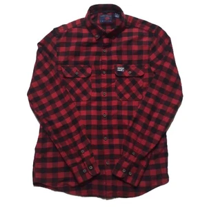 Button-Down Shirt Perry Ellis Size S Long-Sleeve Buffalo Plaid Men Flannel - Picture 1 of 9