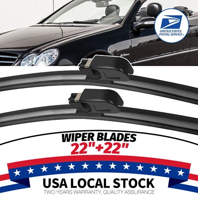 OEM Windshield 22"&22" Bracketless Wiper Blades For Mercedes-Benz C230 2004-2007 - Image 1 of 4