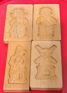 Vintage Gene Wilson Junge & Mädchen Holländer + 2003 handgeschnitzte Ausstechformen Hartholz - Bild 1 von 13