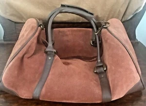 VINTAGE MENS LEATHER / SUEDE CARRY ON BAG PREOWNED - Picture 1 of 11