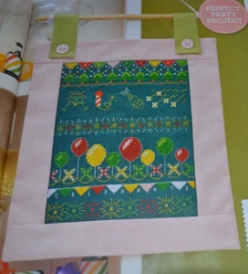 Colourful New Year Hanging Decoration Band Sampler Cross Stitch Chart Only - Picture 1 of 1
