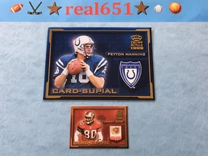 1999 Pacific Crown Royal Card-Supial #8 PEYTON MANNING w/ 19 JERRY RICE mini   - Picture 1 of 10
