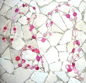 ★ Cadena larga en Y y pulsera envolvente ★ rosa ★ - Imagen 1 de 1