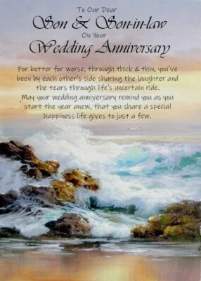 PICKTURE-THIS GREETING CARDS To OUR Dear Son & Son In Law On Your Anniversary A5 Card LGBT With Love