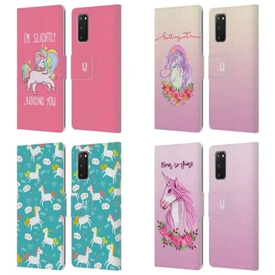 HEAD CASE DESIGNS SASSY UNICORNS LEATHER BOOK WALLET CASE FOR SAMSUNG PHONES 1 - Image 1 of 4