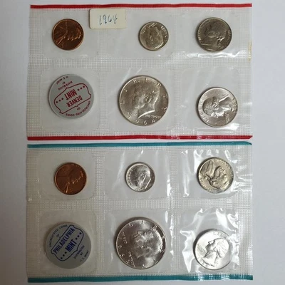 1964 Proof Set P&D 90% Silver 10 Coins (Exact Set Shown) BB - Image 1 of 3
