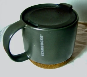 Starbucks 2016 Classic Black Cork Bottom 16 oz Kaffee/Tee Becher Trinkdeckel - Bild 1 von 4
