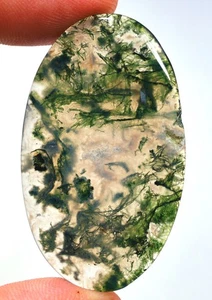 Piedra preciosa cabujón ovalado ágata ópalo musgo verde natural superior 45 quilates 4x28X48 mm CW-155 - Imagen 1 de 1