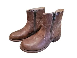 Bed Stu Eiffel Boots Women’s 9 Brown Leather Zip Booties – Teak Driftwood NEW - Picture 1 of 9