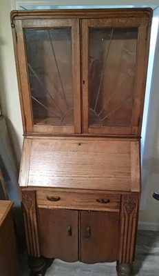 Secretária suspensa frontal Oak Secretary vintage.  If Within 30mi. Vou entregar grátis - Imagem 1 de 4