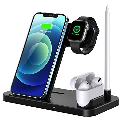 Qi-EU Wireless Charger 4 in 1 Fast Wireless Charging Apple Watch Airpods Pro - Image 1 of 4