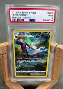 Pokemon 2022 FA/Vaporeon TG02/TG30: Brilliant Stars Trainer Gallery Holo PSA 9 - Bild 1 von 6