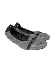 HOGAN Ballerina pieghevole Donna Taglia IT 39,5 argento-nero stile casual - Foto 1 di 5