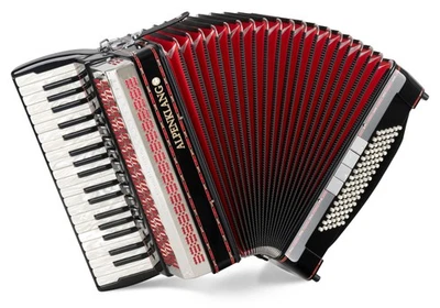 Alpenklang Pro IV 96 M Schwarz Akkordeon 96 Bass 4-chörig Tipo a Mano Koffer - Bild 1 von 4