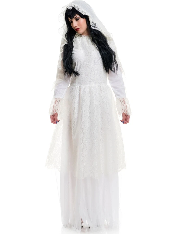 Women's Spooky Nightshade Bride Gown With Lace Veil Size X-Small 3-5 - Image 1 of 1