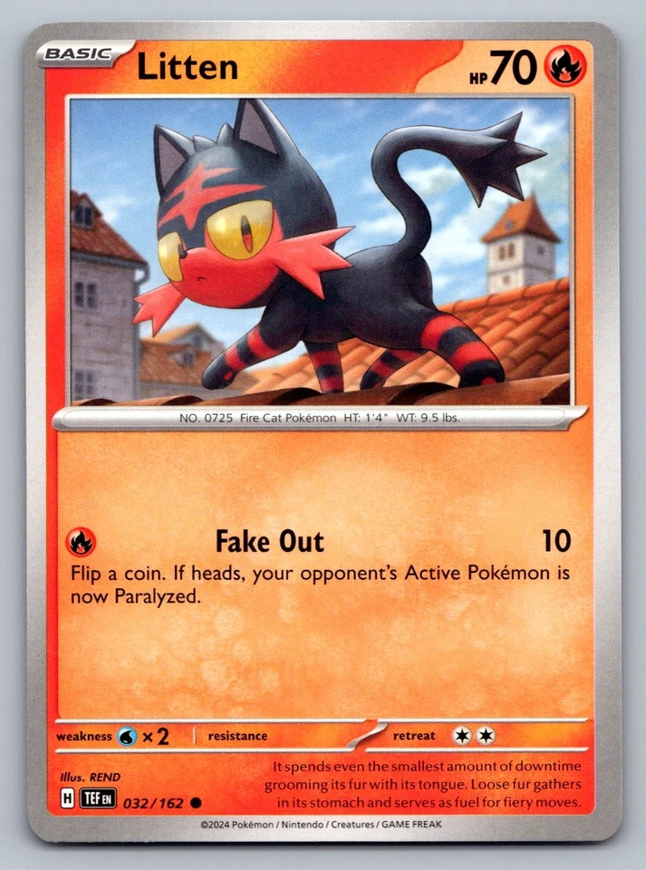 Pokemon TCG SV05: Temporal Forces Litten 032/162 - Image 1 of 2