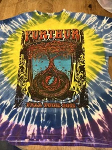 GRATEFUL DEAD Phil Lesh & Bob Weir 2011 FURTHUR FALL TOUR Tie Dye T-SHIRT Rare - Picture 1 of 7