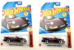 Hot Wheels Porsche 911 Turbo Cabriolet lila #239 - 2025 damals und heute - 2 Stück - Bild 1 von 2