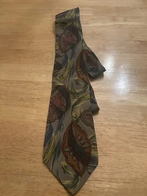 Corbata de Colección PIERRE BALMAIN 100% Seda Divertida Hecha en Italia Marrón y Verde Foto 1 de 4