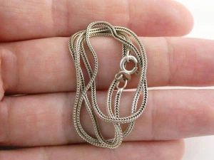 Collar italiano de cadena de trigo tejido de plata de ley 925 16 pulgadas de largo 2,5 g,9 mm - Imagen 1 de 8
