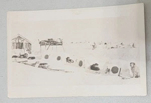 Iglús para perros trineo esquimal RPPC Alaska AK - Imagen 1 de 2