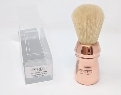 Copper Handled Pro Big Boar Shave Brush Made by Zenith. 28x57mm Italy B28 - Image 1 of 4