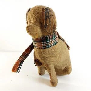 Altes antikes Stroh Stofftier Hund - Bild 1 von 9