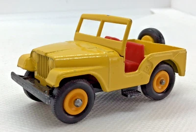 Vintage 1966 Matchbox Lesney Series 72 Jeep Yellow Red seats Yellow Hubcaps - Image 1 of 4