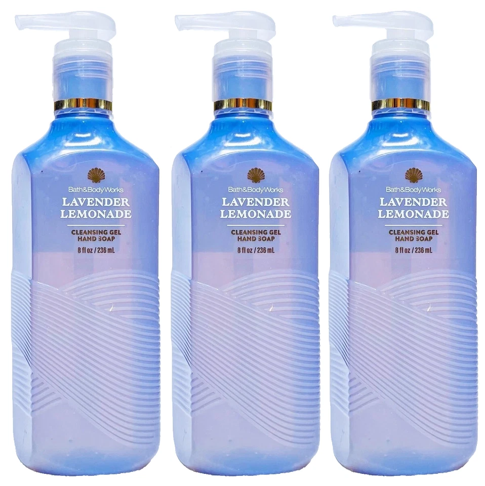 Bath & Body Works LAVENDER LEMONADE Cleansing Gel Hand Soap 8oz  3 Pack New - Image 1 of 1