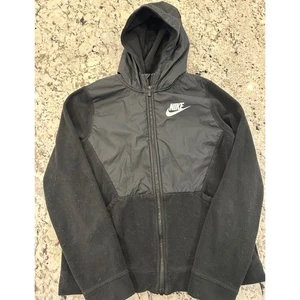 Nike Kids Black Fleece Lined Hooded Jacket Zip Up Athletic Size XL - Bild 1 von 4