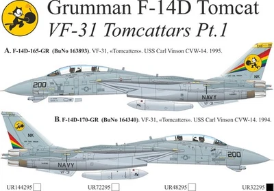 UpRise Decals UR32295 - DECAL Grumman F-14D Tomcat VF-31 Tomcattars Pt.1 1/32 - Image 1 of 4