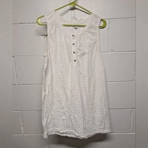 Sundance Cotton White Sleeveless Button-Down Top Women's Large - Picture 1 of 7