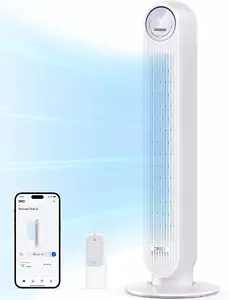 Tower Fan for Bedroom, 25Ft/S Smart Standing Fans, 90° Oscillating Floor Fan wit - Picture 1 of 12