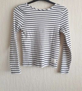 BARBOUR CLOUD STRIPE LANGTON TOP SIZE UK 10 BNWT £50 - Picture 1 of 6