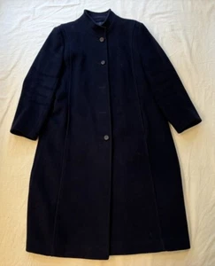 Cappotto lungo vintage Pendleton 100% lana vergine blu donna taglia 18 - Foto 1 di 24