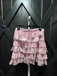 Love Shack Fancy Melrita Pink Ivy Multi Layered Skirt - Women’s Size 12 NWT - Picture 1 of 7