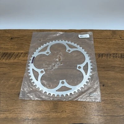 Plato exterior vintage Sugino 52 52t 52 dientes 5 brazos 130 mm BCD Japón plata Foto 1 de 4
