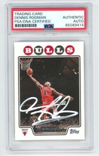 DENNIS RODMAN Signed 2008 Topps Basketball Card #168 PSA Authentic Auto